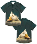 Goose Shirt for Men Novelty Cartoon Casual Short Sleeve Tops Summer Tropical Vacation Button Down Shirt